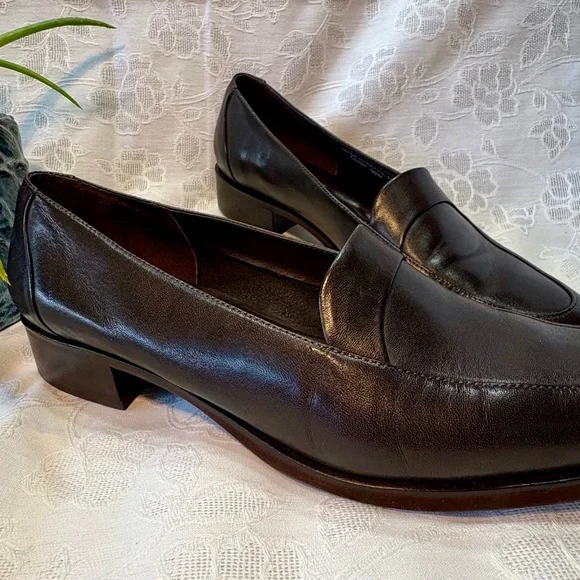 Rockport Women’s Dressy Slip-on Flats, dark Brown, Leather, Made Brazil, sz 9.5M - Picture 7 of 8